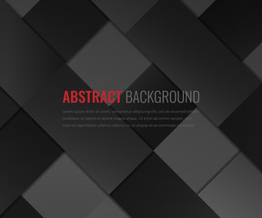 Wall Mural - Abstract background with black squares. Business design template. Vector