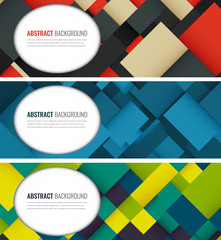 Wall Mural - Business banner with colorful squares. Business design template. Horizontal banners. Vector
