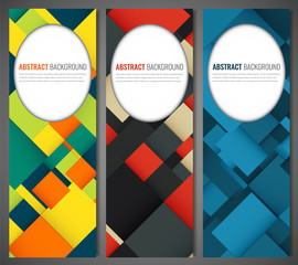 Wall Mural - Business banner with colorful squares. Business design template. Vertical banners. Vector