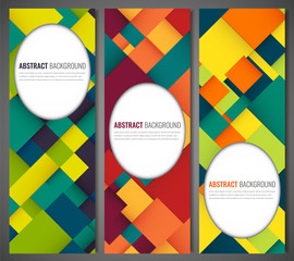 Wall Mural - Business banner with colorful squares. Business design template. Vertical banners. Vector
