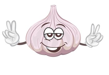 cute garlic character. cartoon vector illustration