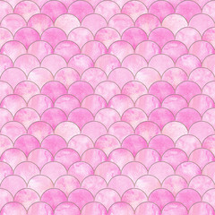Mermaid fish scale wave japanese seamless pattern