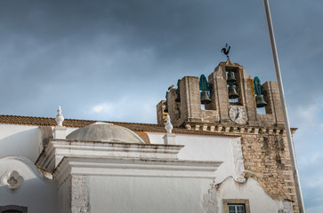 Wall Mural - Architectural detail of Faro Cathedral on a spring day