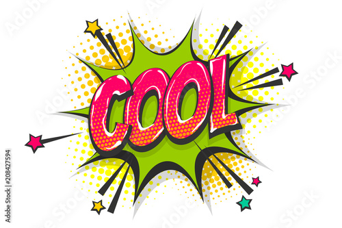 Fotografia Cool pop art comic book text speech bubble