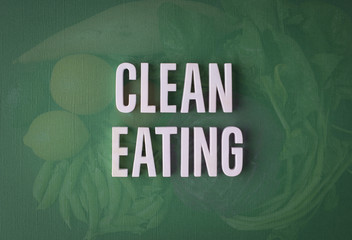 Wall Mural - Clean eating sign lettering