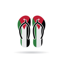 Wall Mural - Jordan flag flip flop sandals icon on a white background.