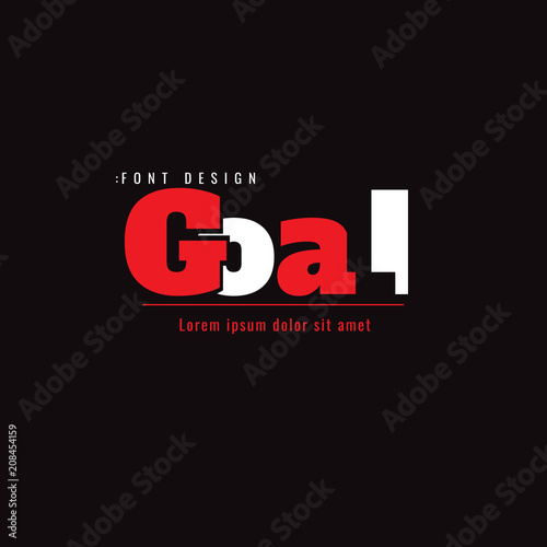 Font Design Goal On Black Background Cut Short Modern Vector Buy This Stock Vector And Explore Similar Vectors At Adobe Stock Adobe Stock