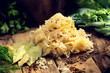 Sauerkraut as the best probiotic in the world. Homemade sauerkraut pickling.