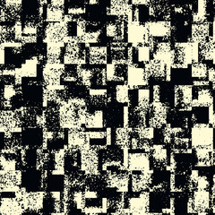 Poster - Abstract grunge vector background. Monochrome raster composition of irregular geometric shapes.