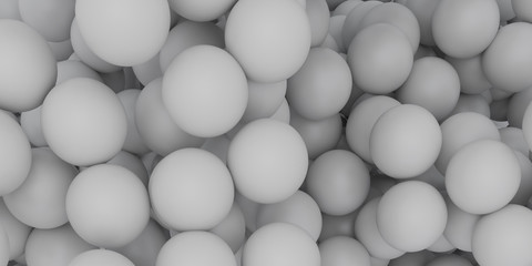 Poster - Abstract of grey sphere balls are scattered as background.3d rendering