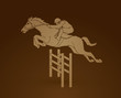 Jockey riding horse, hose racing designed using geometric pattern graphic vector.