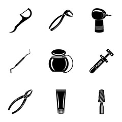 Poster - Metal tool icons set. Simple set of 9 metal tool vector icons for web isolated on white background