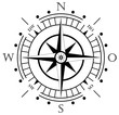Kompass oder Windrose mit deutscher Osten Abkürzung auf einem isolierten weißen hintergrund als Vektor.