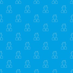 Poster - Salesman pattern vector seamless blue repeat for any use