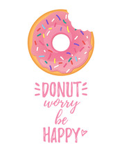 Donut Happy Poster Free Stock Photo - Public Domain Pictures