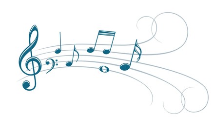 Poster - Symbol with music notes. 