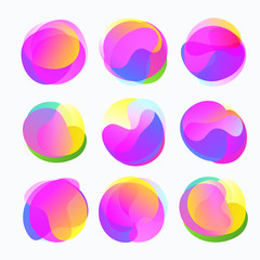 Poster - Abstract color forms. Gradient fluid circles in gentle tones.