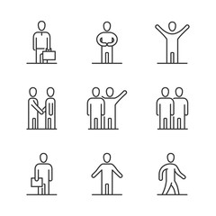 Poster - Large linear set of people icons