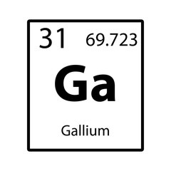gallium periodic table element icon on white background vector