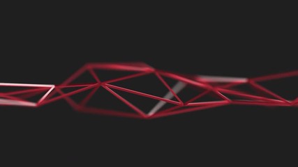 Poster - Abstract 3d rendering of geometric shape. Cgi loop animation with lines. Modern background with polygonal structure. Seamless motion design for poster, cover, branding, banner, placard. 4k UHD