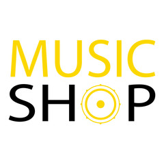 Wall Mural - music shop label