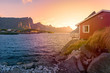 Village on Lofoten islands in Norway, Europe