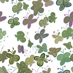 Seamless abstract butterfly illustrations background. Insects, pattern, digital & wallpaper.