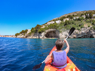 Kayaking on the coast of Croatia near Dubrovnik