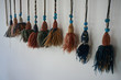 Row of yarn tassels