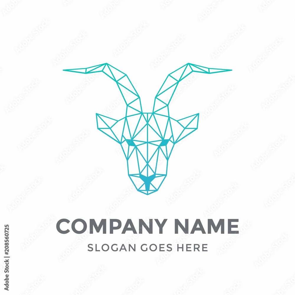 Goat Head Networking Geometric Antler Technology Blockchain Internet Web  Digital Horn Zodiac Capricorn Animal Logo Vector Design Template Icon Symbol  Stock Vector | Adobe Stock