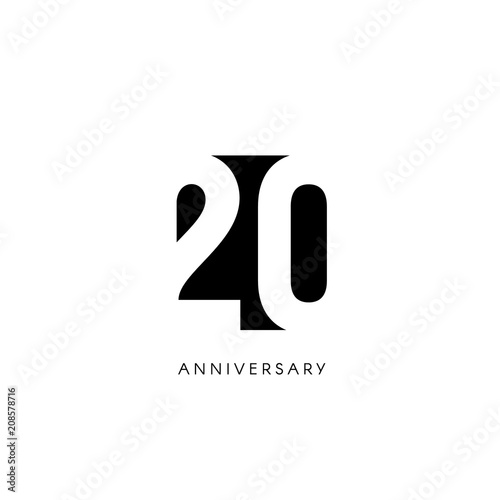 Fotomural Twenty anniversary, minimalistic logo