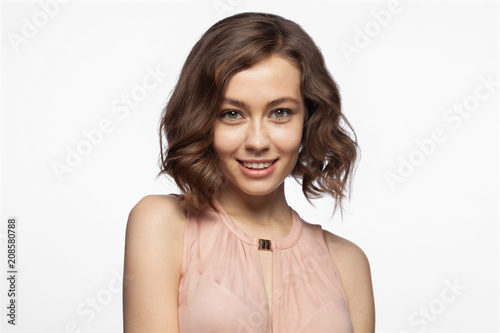 Portrait Of Appealing Lovely Girl With Beautiful Brown Eyes And