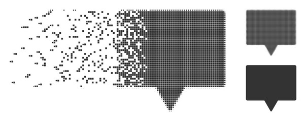 Fototapete - gray vector banner icon in dispersed, pixelated halftone and undamaged whole variants. disappearing 