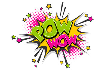 Wall Mural - pow pop art comic book text speech bubble