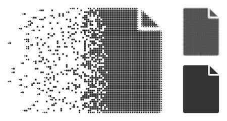 Fototapete - gray vector new file icon in dissolved, dotted halftone and undamaged whole variants. disappearing e
