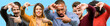 © Krakenimages.com - Group of mixed people, women and men confident and happy showing hands to camera, composing and framing gesture