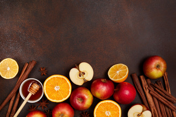 Wall Mural - Ingredients for winter drinks