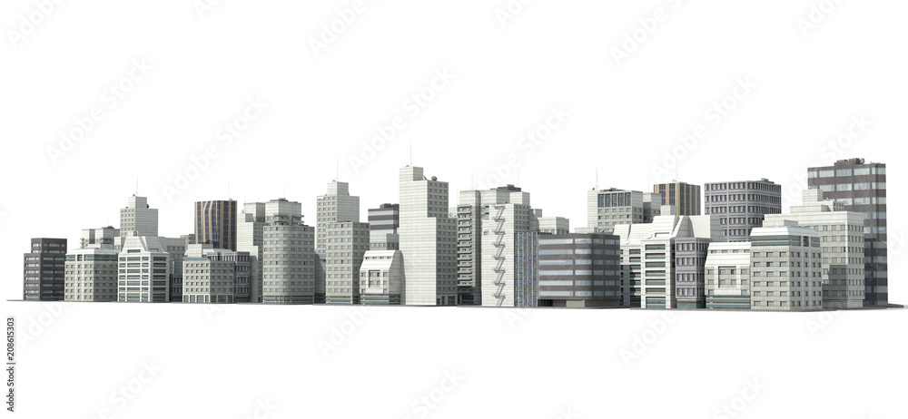 City and apartment buildings. 3d render. Stock Illustration | Adobe Stock