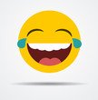 Isolated Laughing emoticon in a flat design