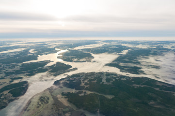 Sweden Scandinavian coast drone aerial landscape sea sunrise