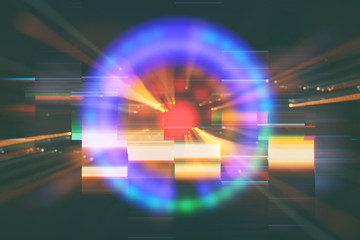 abstract science fiction futuristic background . lens flare. concept image of space or time travel o