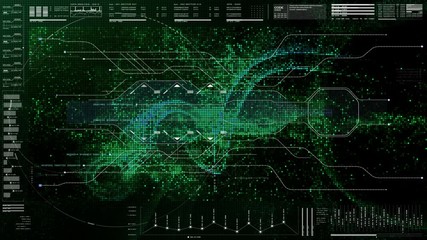 Aufkleber - Futuristic motion element user interface information technology virtual head up display for background computer desktop screen display