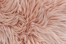 Pink Synthetic Fluffy Fur Texture Background