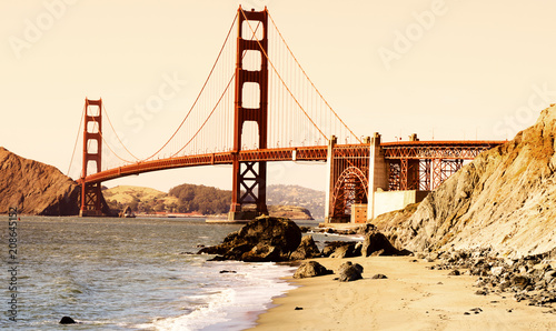 Plakat Golden Gate Bridge w San Fransisco, Kalifornia