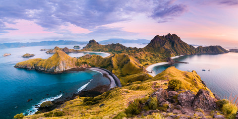 top view of 'padar island' in a morning before sunrise, komodo island (komodo national park), labuan