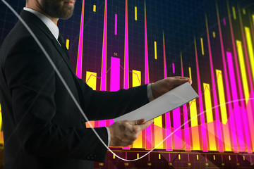 Poster - Businessman on forex background