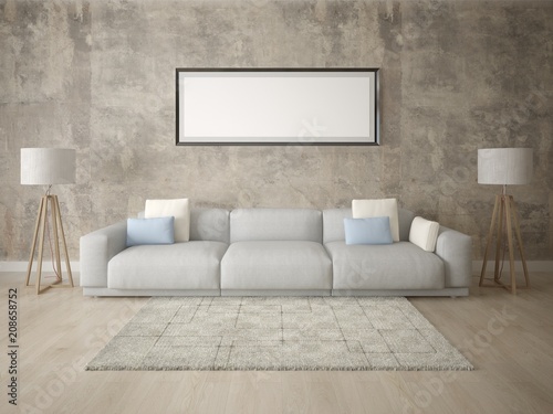 Mock Up A Modern Living Room With Large Comfortable Sofa And Mock Up A Modern Living Room With Large Comfortable Sofa And Stylish Hipster Background