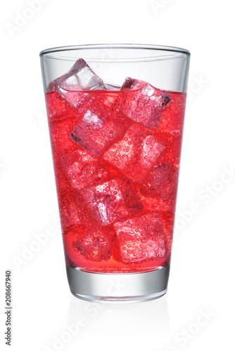 Fotografía Glass of red soda isolated
