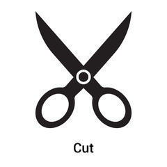 Poster - Cut icon vector sign and symbol isolated on white background, Cut logo concept