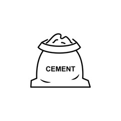 Sticker - bag of cement outline icon. Element of construction icon for mobile concept and web apps. Thin line bag of cement outline icon can be used for web and mobile